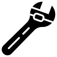 Wrench Icon Black Solid