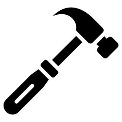 Hammer Icon Black Solid