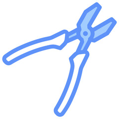 Plier Icon Outline Blue