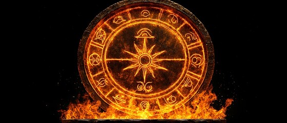 Obraz premium Fiery, Ancient Circular Design