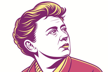 Colorful pop art portrait illustration