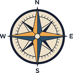 Compass rose navigation tool with north east south west directions vector illustration 