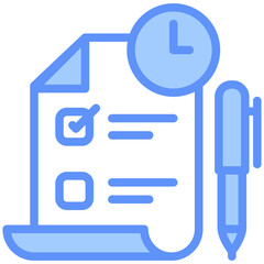 Obraz premium Test Icon Outline Blue