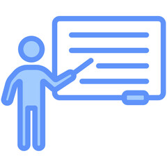 Teacher Icon Outline Blue