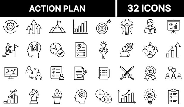 Action Plan Icon Representing Strategic Planning, Goal Setting, and Task Execution