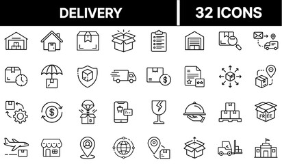 Delivery Icon Representing Shipping Services, Package Transport, and Logistics