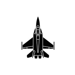 Black Fighter Jet Silhouette Overhead View