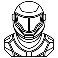 Futuristic AI Helmet – Sleek Vector on White
