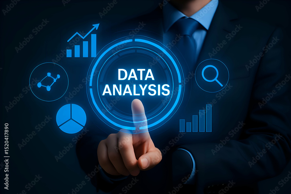 Poster data analysis business intelligence and decision making through digital insights