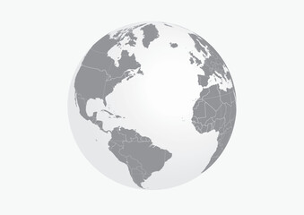 World map globe vector.
