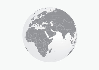 World map globe vector.