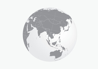 World map globe vector.