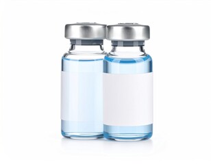 Two Vaccine Bottles with Metal Caps