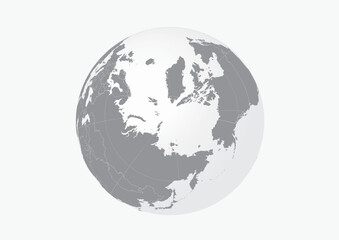World map globe vector.