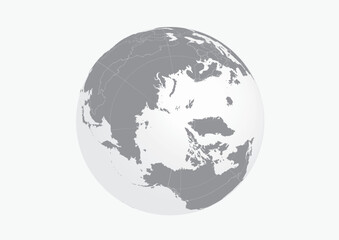 World map globe vector.