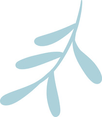 Minimal Botanical Sprig With Rounded Leaf Tips