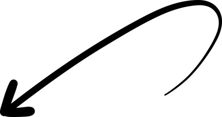 Curved Arrow With Long Arc And Backward Flow