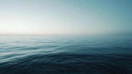 Obraz premium Expansive sea meets gentle sky, creating a sense of calm and tranquility