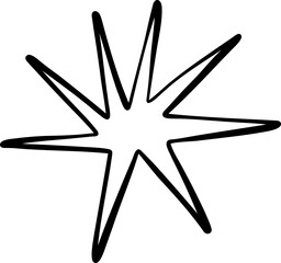 Line Art Sharp Radiating Starburst with Dense Spikes