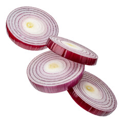 onion slices leaves isolated on transparent white background