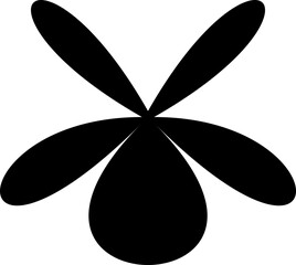 Naklejka premium Abstract Floral Shape with Five Teardrop Petals