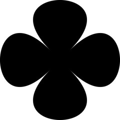 Bold Clover Shape with Four Rounded Petals