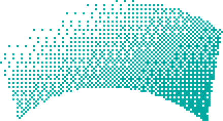 Pixel Gradient Curved Block Bridge Halftone Shape