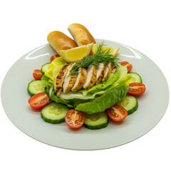 A delicious and healthy chicken salad a fresh meal to stay fit on a white on transparent background
