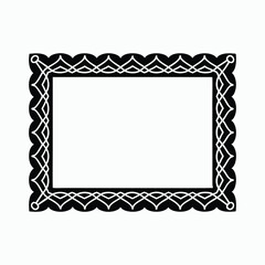 Obraz premium Decorative Vector Frame with Interwoven Border Pattern and Bold Black Design