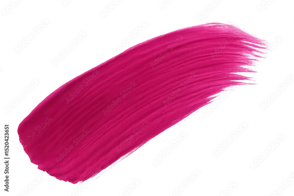Poster pink paint brush stroke creating diagonal dynamic shape against transparent backdrop, adding vibrant