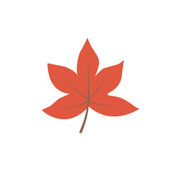 Set of autumn leaves from different trees, oak, maple, chestnut. Simple, yellow, red, orange fall leaf set for pattern, banner, sticker, Hello autumn card. Flat vector illustration on white background