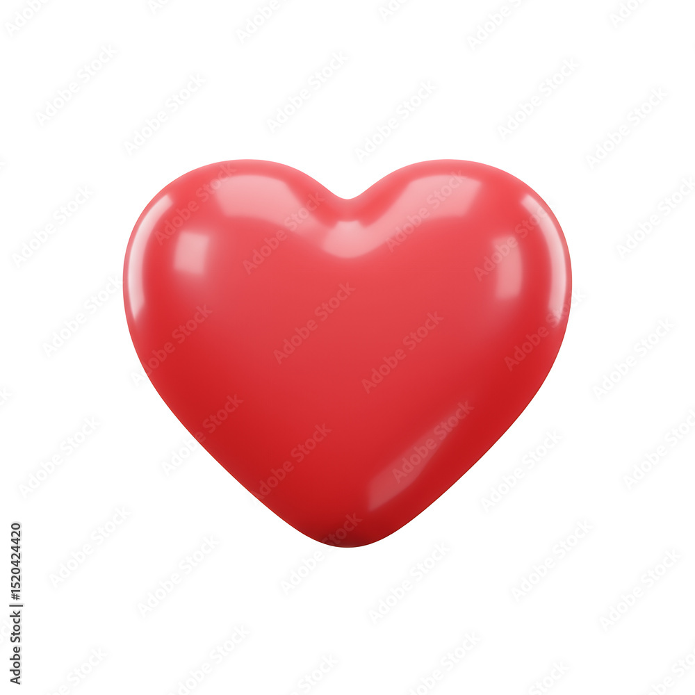 Poster rendering of a red heart shape on white background
