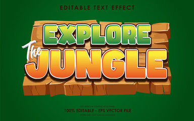 Editable explore the jungle text effect