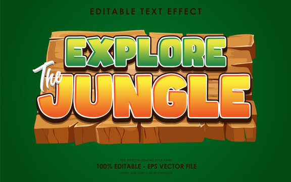 Editable explore the jungle text effect