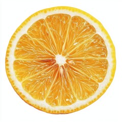 Fresh Half Slice of Lemon Showcasing Juicy Citrus Interior