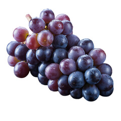 Freshly picked grapes glistens waiting to be savored on a cool summer on transparent background