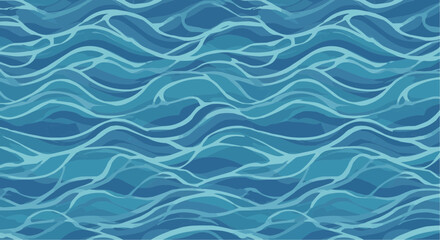 An abstract seamless blue ocean wave pattern for your water surface design