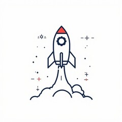 Rocket Launch Startup Success Icon