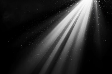 Rays of light pierce through darkness, abstract concept and mystic atmosphere.