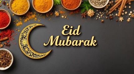 Eid Mubarak Spices Festive Background