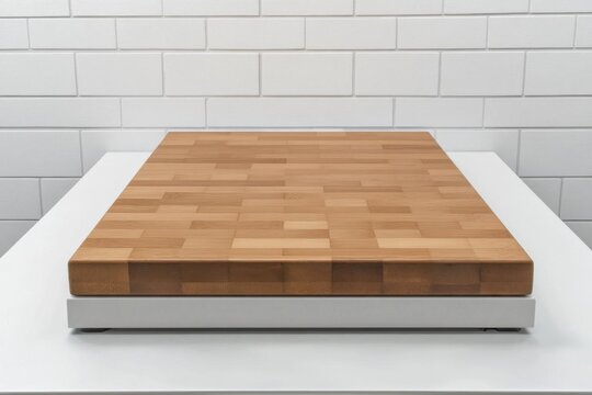 Showcasing wooden surface with brick wall, showcasing material and structure.
