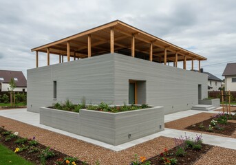 Innovative residential architecture with 3d concrete printing techniques for sustainable homes