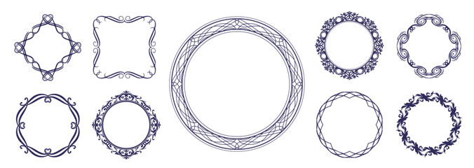 Antique Frame Design Collection: Vintage Decorative Frame Set