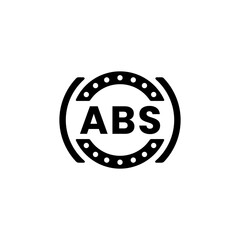 ABS icon or anti-lock braking system icon vector isolated. Best ABS outline icon for websites, product packaging, and more about anti-lock braking system product.
