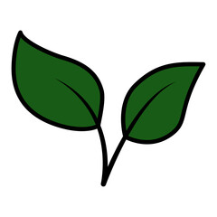 green leaf vector icon