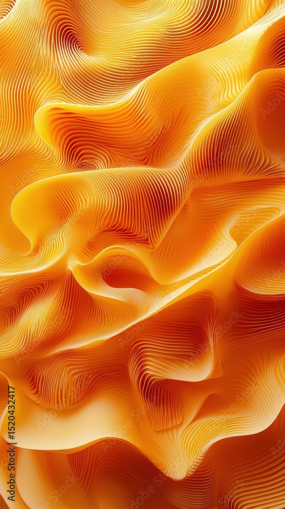 Aufkleber abstract amber waves created by undulating layers with a tactile dimension