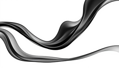 Abstract black wave form, flowing across white backdrop ,  backdrop,  motion