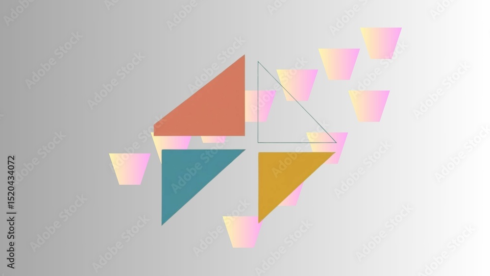 Poster abstract geometric triangle shapes background with pastel color gradient for modern design ideas