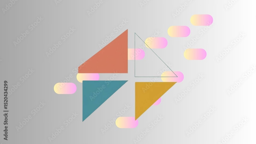 Aufkleber Abstract geometric triangle shapes background design for creative projects and modern presentation template use
