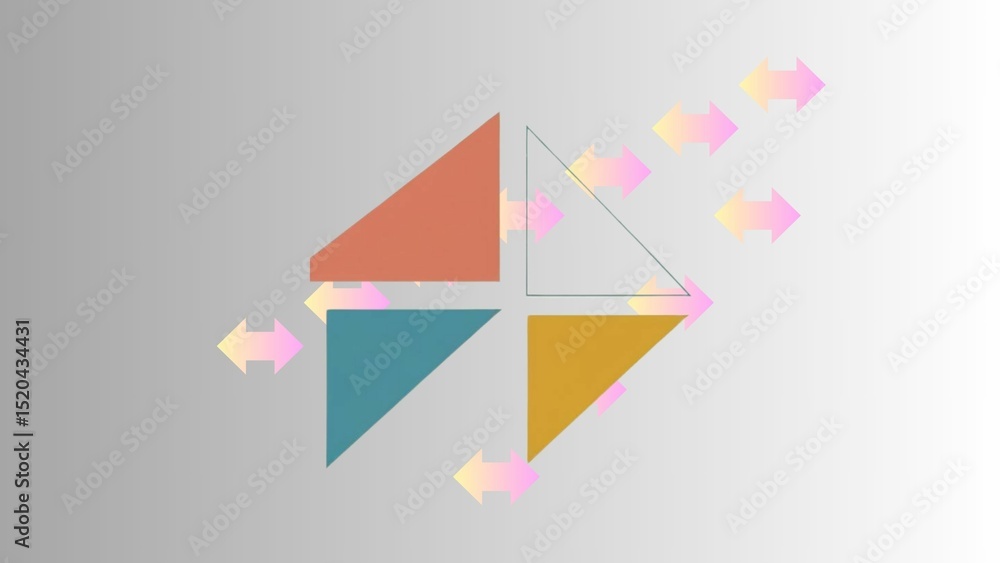 Poster abstract geometric design with triangles and arrows for background or presentation use case design